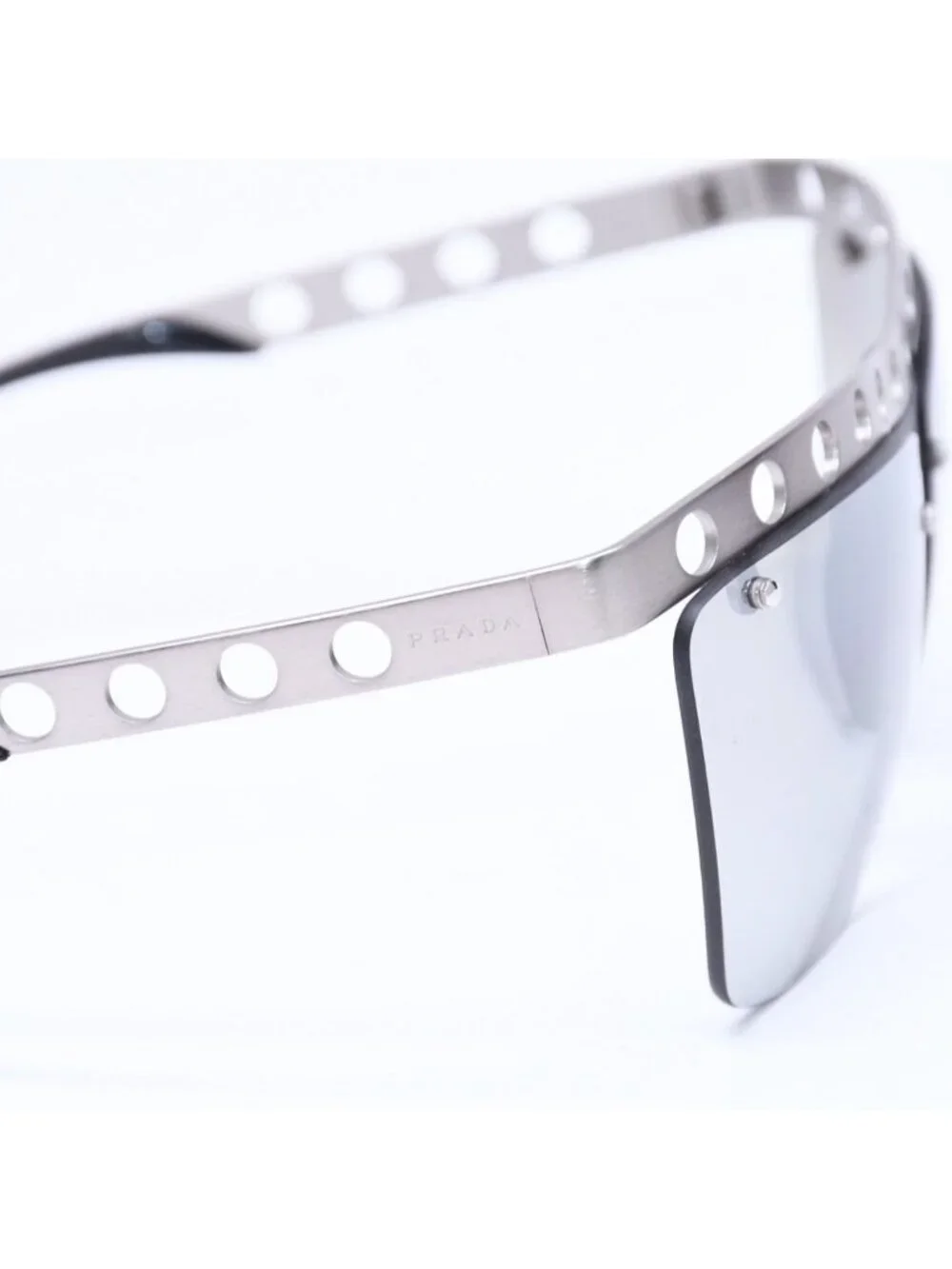 Prada Sunglasses Eyewear Metal Acetate Silver Black